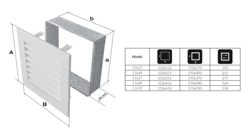 ВЕНТИЛЯЦИОННАЯ РЕШЕТКА КАМИНА 17х17 КРЕМОВЫЙ
