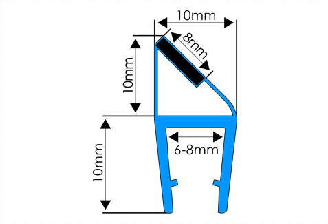 U7 МАГНИТНАЯ ПРОКЛАДКА ДЛЯ ДУШЕВОЙ КАБИНЫ ДЛЯ ЗАКРЫТИЯ ДВЕРИ 6-8ММ