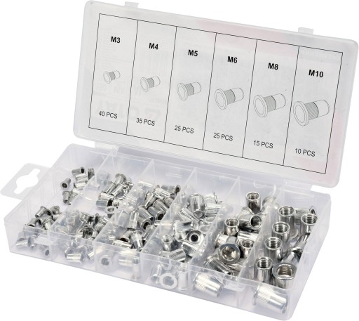 Zestaw nitonakrętek aluminiowych m3- m10, 150szt yt-36460 yato