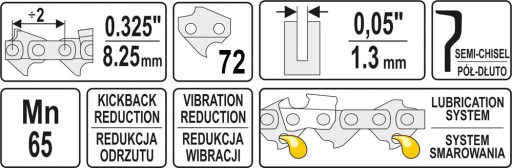 Пильная цепь 72 звена. 0,325x1,3 мм 18 футов
