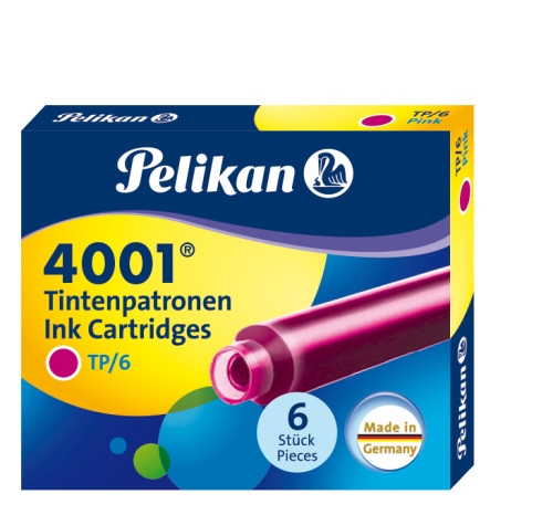 КАРТРИДЖИ ДЛЯ КОРОТКИХ РУЧОК PELIKAN 6 ШТ. РОЗОВЫЙ