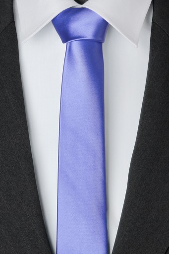 ELEGANCKI NIEBIESKI Krawat Męski do Garnituru Gładki Mikrofibra ŻAKARD gs03