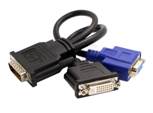 Кабель DMS-59 – DVI 24+5 и 15-контактный VGA ДВА МОНИТОРА