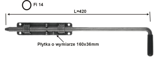 Rygiel 64.064 zasuwa do drzwi bramy element stal