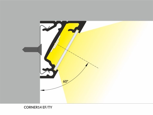 Анодированный алюминиевый профиль CORNER14 для светодиодной ленты