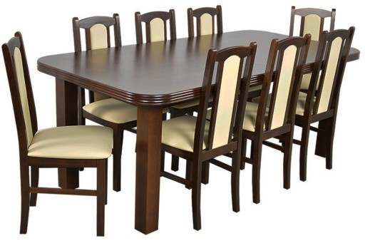 Деревянный комплект SOLID TABLE до 3м и 8 СТУЛЬЕВ
