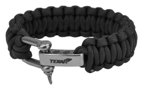 БРАСЛЕТ PARACORD SURVIVAL, веревка 3 м, черный TEXAR