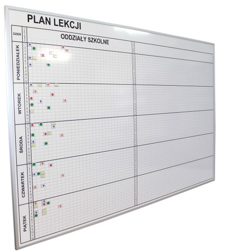 Tablica plan lekcji dla nauczycieli 200x100 cm