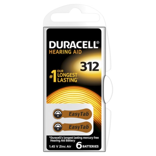 30 аккумуляторов для слуха DURACELL Activair 312 PR41