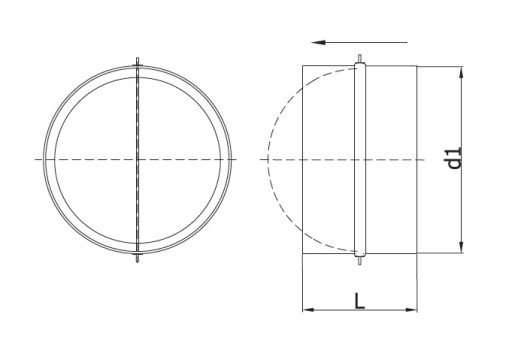 Заслонка, обратный клапан DAOS, диаметр 160мм