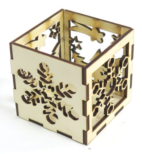 ŚWIECZNIK TEALIGHT 6.5x6.5x6.5cm DECOUPAGE YD4