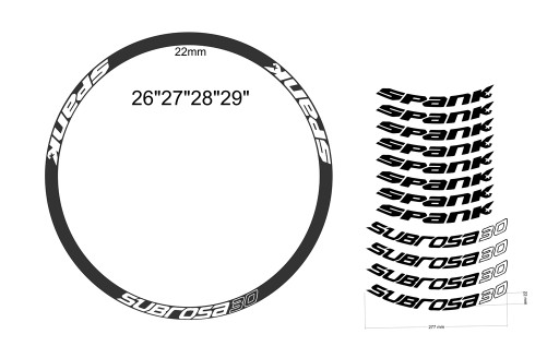 Наклейка на обод велосипеда SPANK SUBROSA 30 НАКЛЕЙКИ