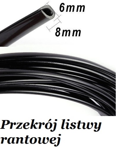 LISTWA CHROM RANTOWA RANTÓWKA 6x8mm POŁYSK 15M