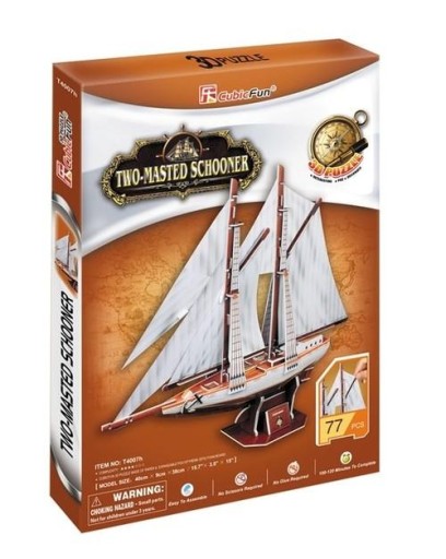 Puzzle 3D Żaglowiec Dwu-masztowy Cubicfun DA-01597