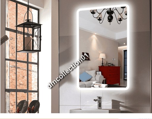 Lustro LED podświetlane 80x60 cm włącznik dotykowy