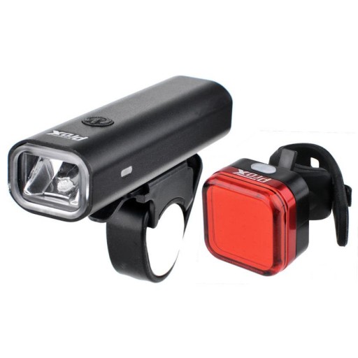 ZESTAW LAMPEK ROWEROWYCH PROX AERO III SET 400Lm + APUS 40Lm USB