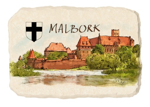 Magnes na lodówkę kamień pamiątka MALBORK 168