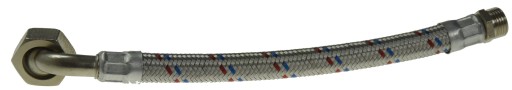 Wąż antywibracyjny 1/2 x 1 30cm z kolanem