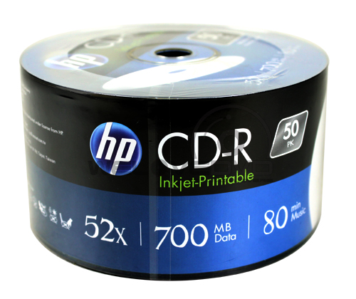 CD-R HP x52 Printable DO NADRUKU 50szt archiwizacja