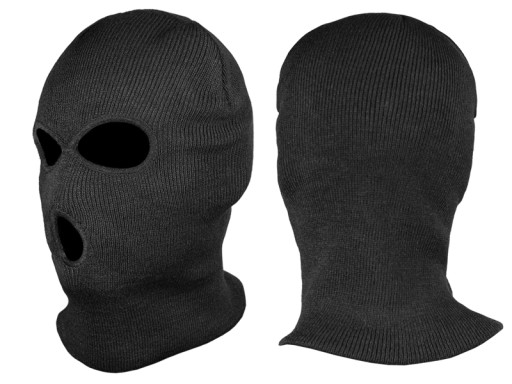 Kominiarka zimowa czapka Mil-Tec balaclava z 3 otworami akryl czarna