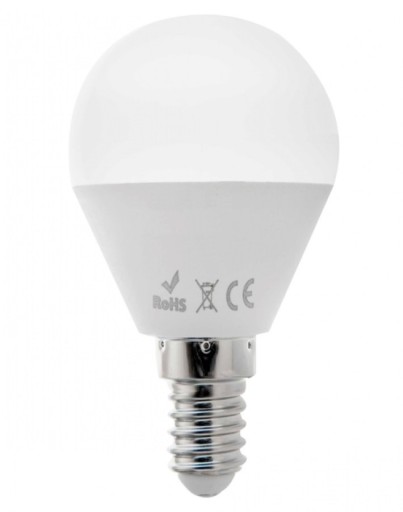 ŻARÓWKA LED SMD 7W E14 400lm kąt 180' ZIMNY KULKA
