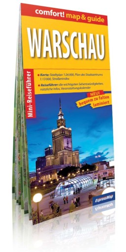 Warszawa (Warschau); laminowany map&guide (2w1: przewodnik i mapa)