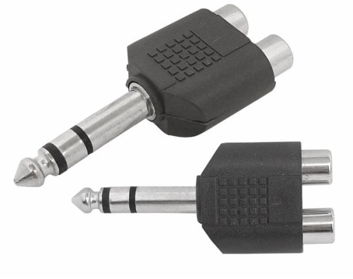 ROZDZIELACZ ROZGAŁĘŹNIK JACK 6.3mm na 2 x RCA