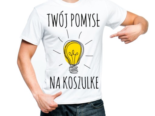 KOSZULKA Z WŁASNYM NADRUKIEM GRAFIKĄ LOGO roz. L