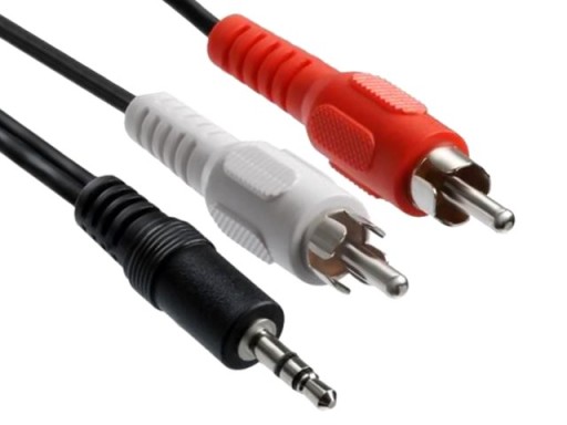 Kabel przewód mini Jack 3,5mm 2x RCA cinch 1,5m