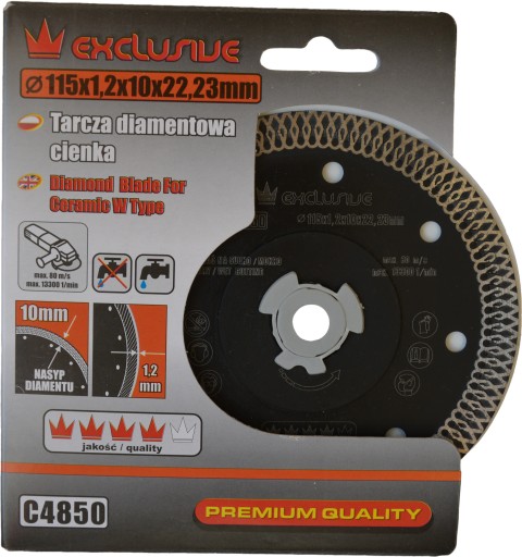 TARCZA DIAMENTOWA 115mm DO BETONU GLAZURY SLIM 1,2