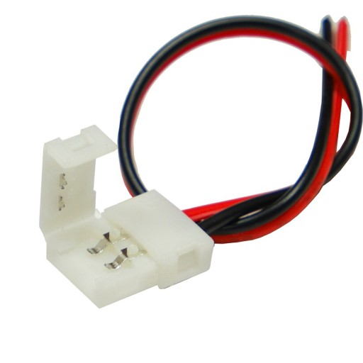 złączka taśmy led 3528 8mm z przewodem 1x klik