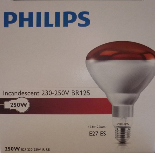 ŻARÓWKA LAMPA KWOKA promiennik 250W czer PHILIPS