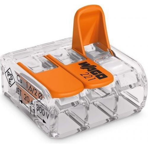 SZYBKOZŁĄCZKA WAGO 3x4 mm ZŁĄCZKA INSTALACYJNA 221-413 2 sztuki