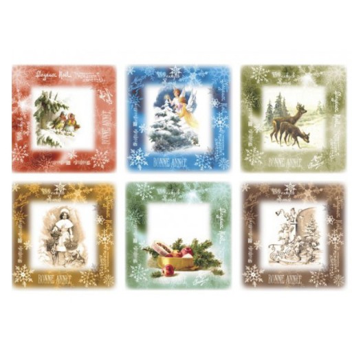 Papier do decoupage KLASYCZNY A4 D0345M - KWADRATY