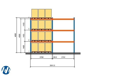 Regał paletowy Regały 4,5m 24miejsca MECALUX NOWY