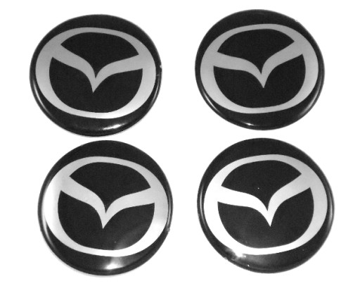 MAZDA 56mm EMBLEMATY NAKLEJKI - KOŁPAKI FELGI logo