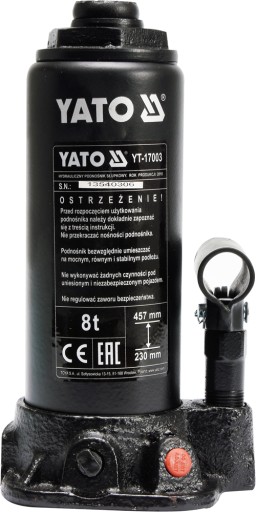 PODNOŚNIK TŁOKOWY HYDRAULICZNY 8T TUV GS/CE YATO