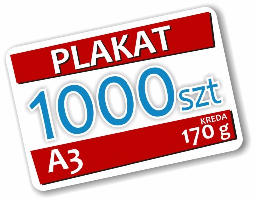 Plakat A3 1000 szt Plakaty 170 g Ekspres Ulotki