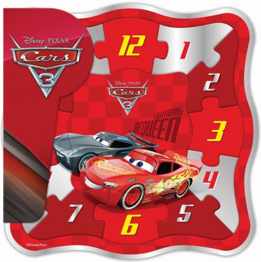 Puzzle Playme 12 elementów Cars 3 Drewniany zegar Auta 3