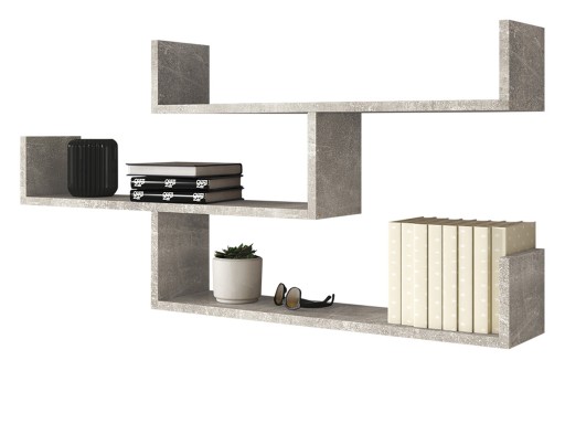 Półka ścienna TRIO 55x119 cm szara