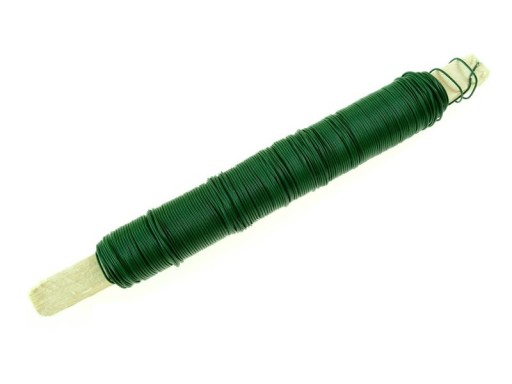 DRUT DRUCIK FLORYSTYCZNY ZIELONY WYROBOWY GŁADKI ELASTYCZNY 100gram 0,6MM
