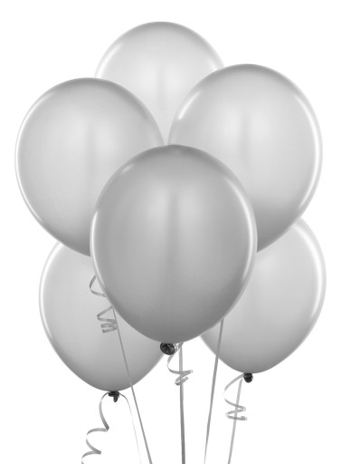 BALONY METALICZNE SREBRNE 5 SZTUK 23 CM BALON ŚLUB