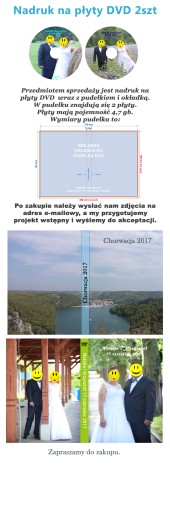 Nadruk na płyty 2x DVD 4,7 gb wraz z okładką.