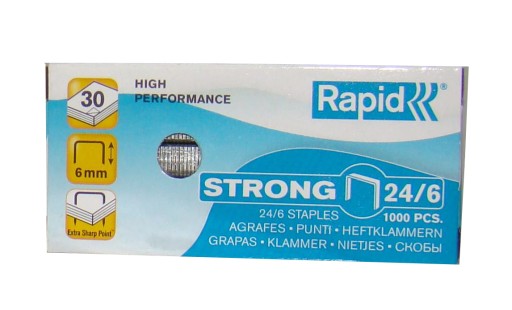 Zszywki Rapid Strong 24/6 1000 sztuk MOCNE