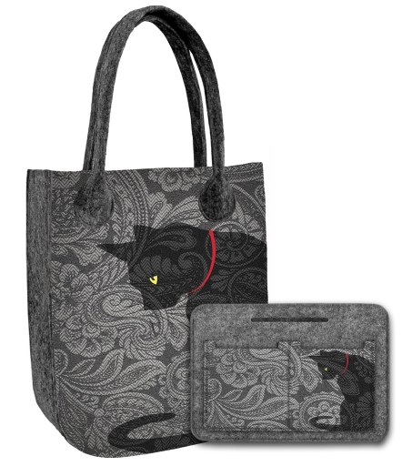 Torba filcowa City + organizer zestaw BERTONI Kleks