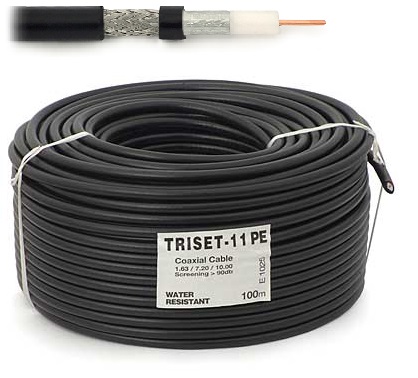 Kabel antenowy ŻELOWANY ZEWNĘTRZNY Triset 11 PE 5m