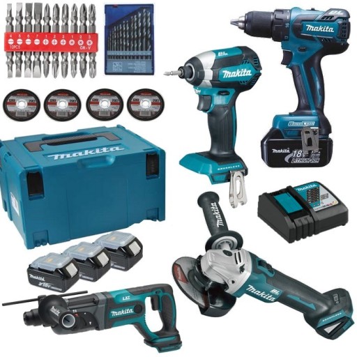 MAKITA ZESTAW COMBO 4SZT NARZĘDZI 18V 3X5.0Ah