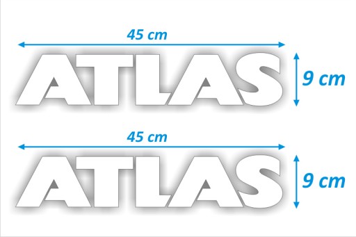 NAKLEJKA NAKLEJKI - ATLAS - 2 szt. - BIAŁE