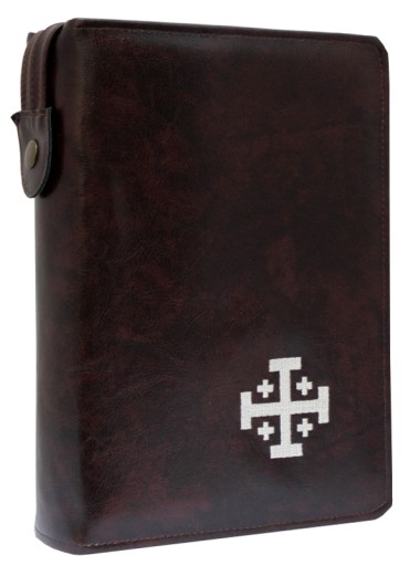 Etui Biblia Jerozolimska kasztan haft