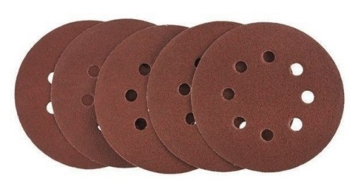 KRĄŻKI ŚCIERNE NA RZEP Z OTWORAMI 125mm P100 5szt